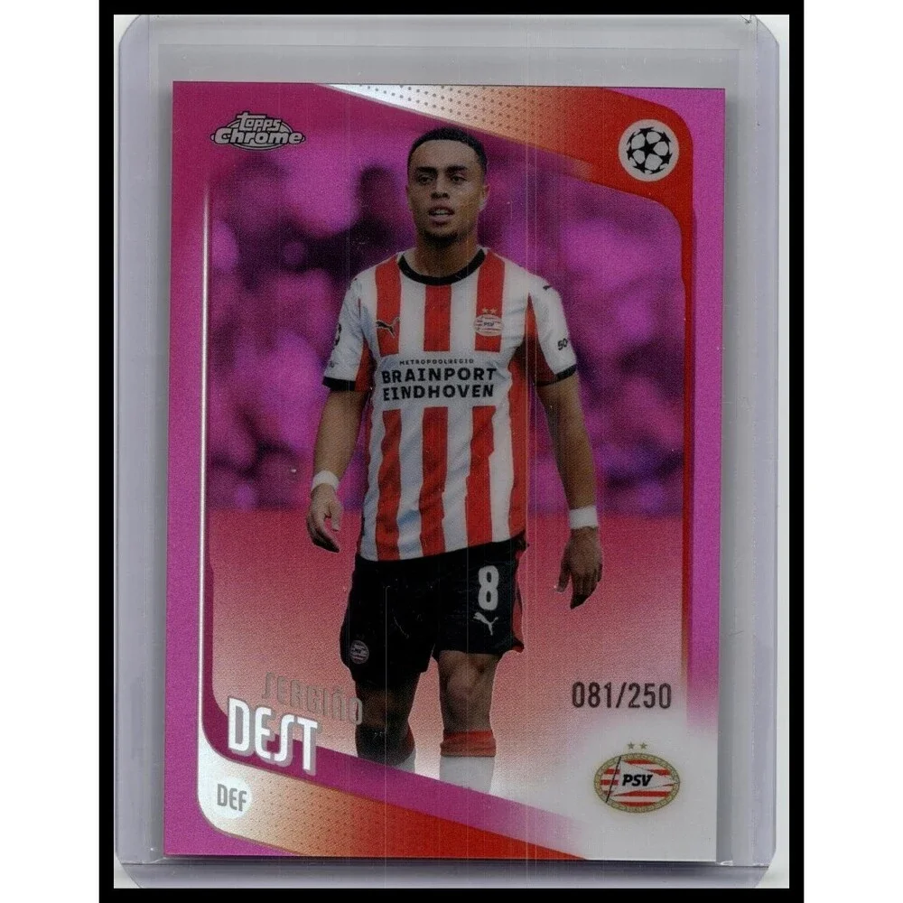 2025-26 Topps Chrome UEFA Sergiño Dest #169 PSV Eindhoven Pink Refractor #/250